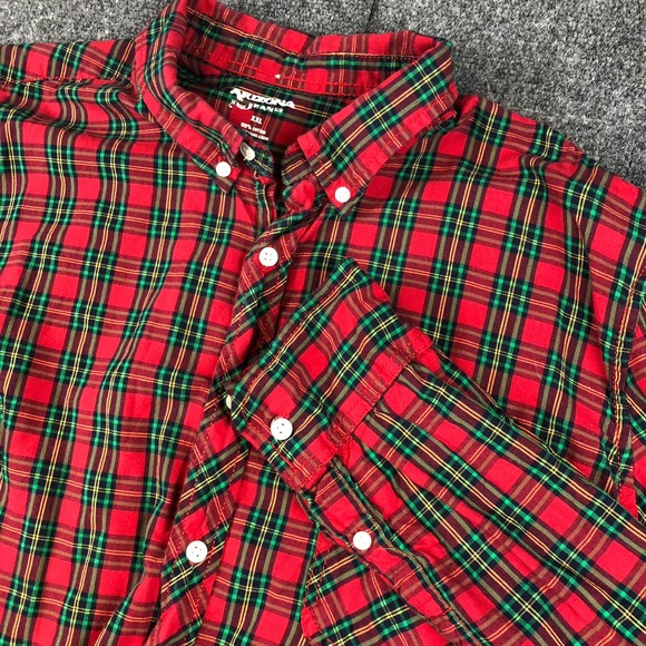 VTG Arizona Jean Co. Men's XXL Plaid Button Down Shirt Red Green Long Sleeve - Picture 1 of 6